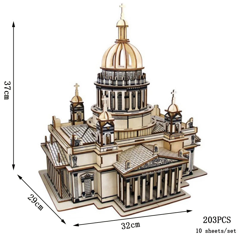 Träpussel Arkitektur 3D, flera olika varianter