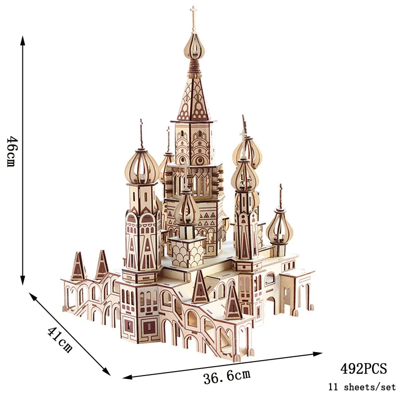 Träpussel Arkitektur 3D, flera olika varianter