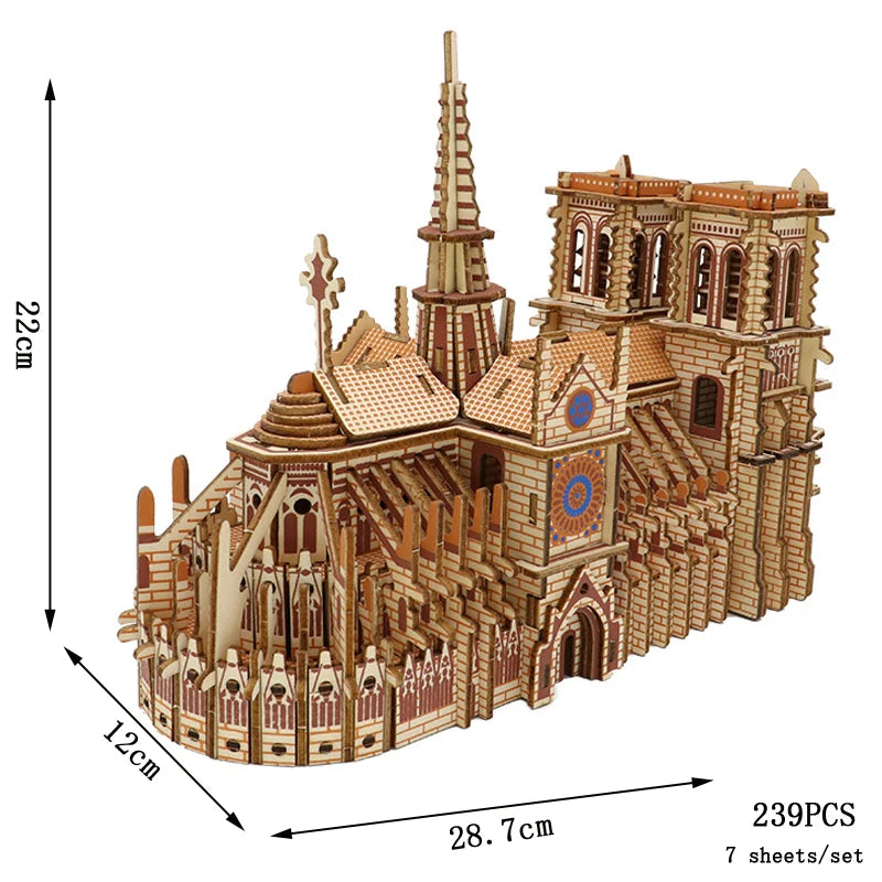 Träpussel Arkitektur 3D, flera olika varianter