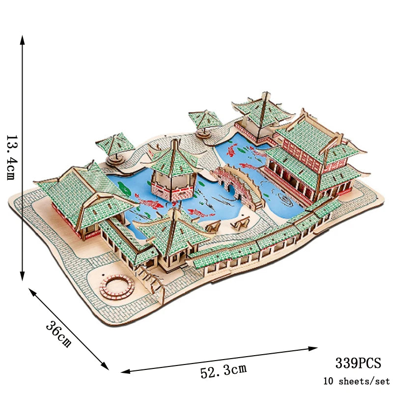 Träpussel Arkitektur 3D, flera olika varianter