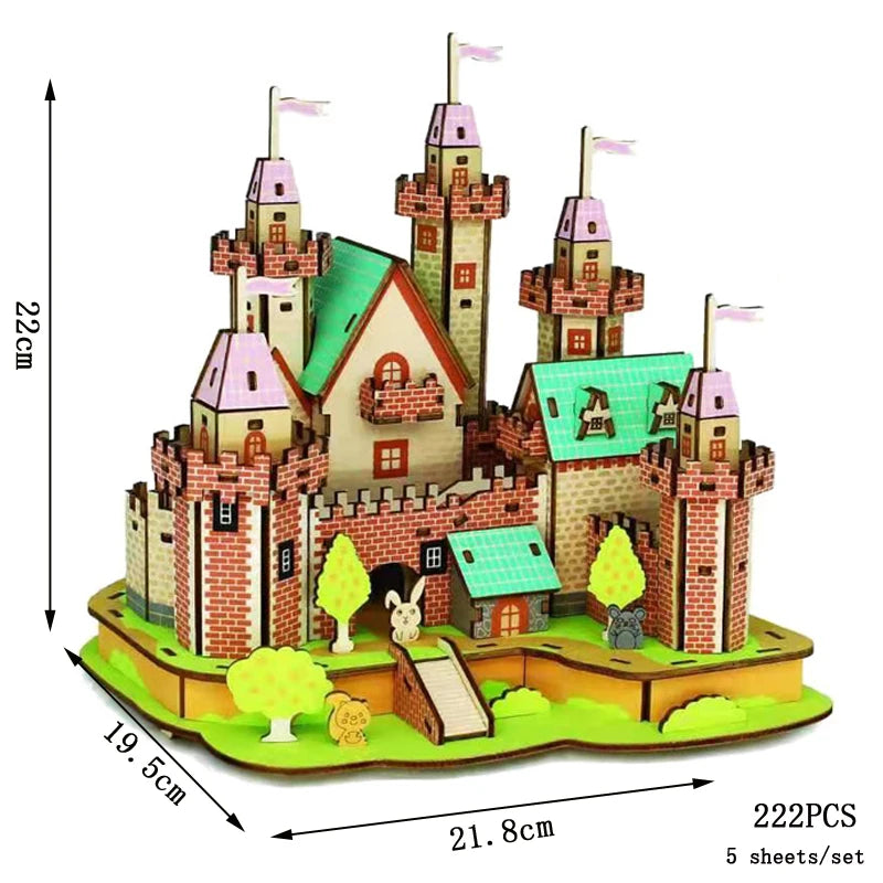 Träpussel Arkitektur 3D, flera olika varianter